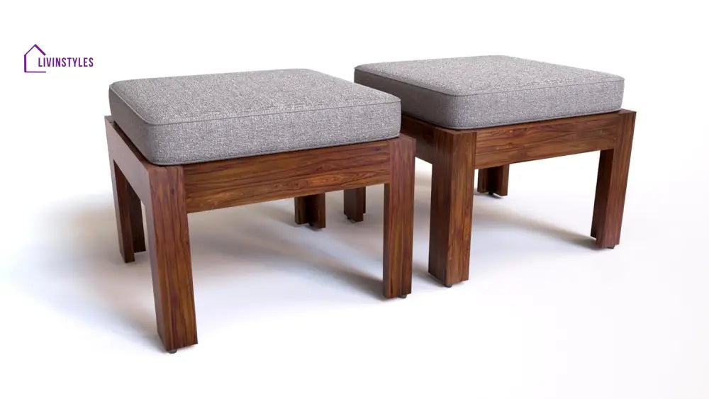 Aarush Sheesham Wood Low Height Coffee Table with 4 Stools (W96*D96*H47cm) Coffee Table