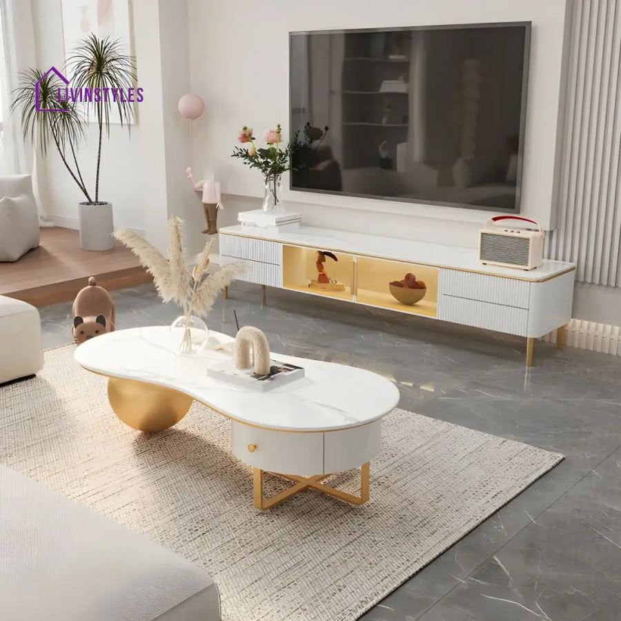 Aarush Stainless Steel Frame Coffee Table for Living Room