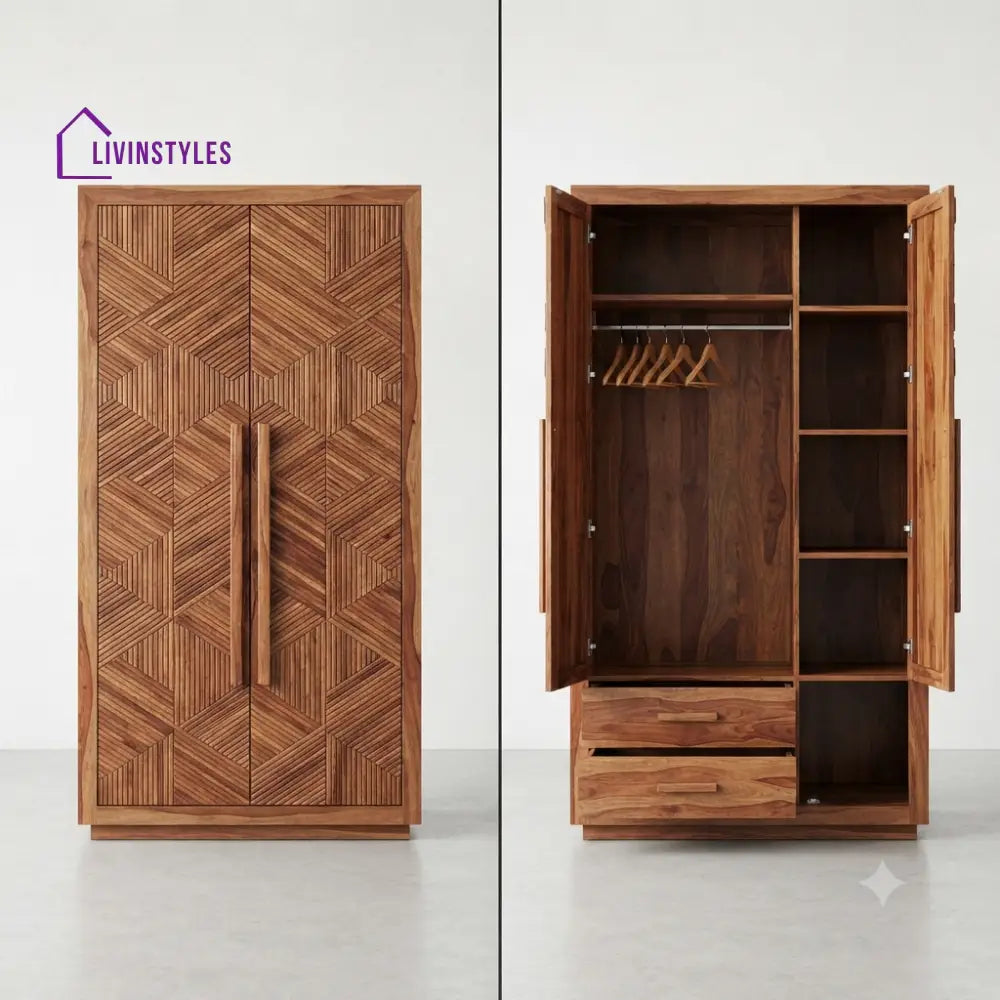 Aarvi Wooden Wardrobe for Clothes | Cupboard for Clothes