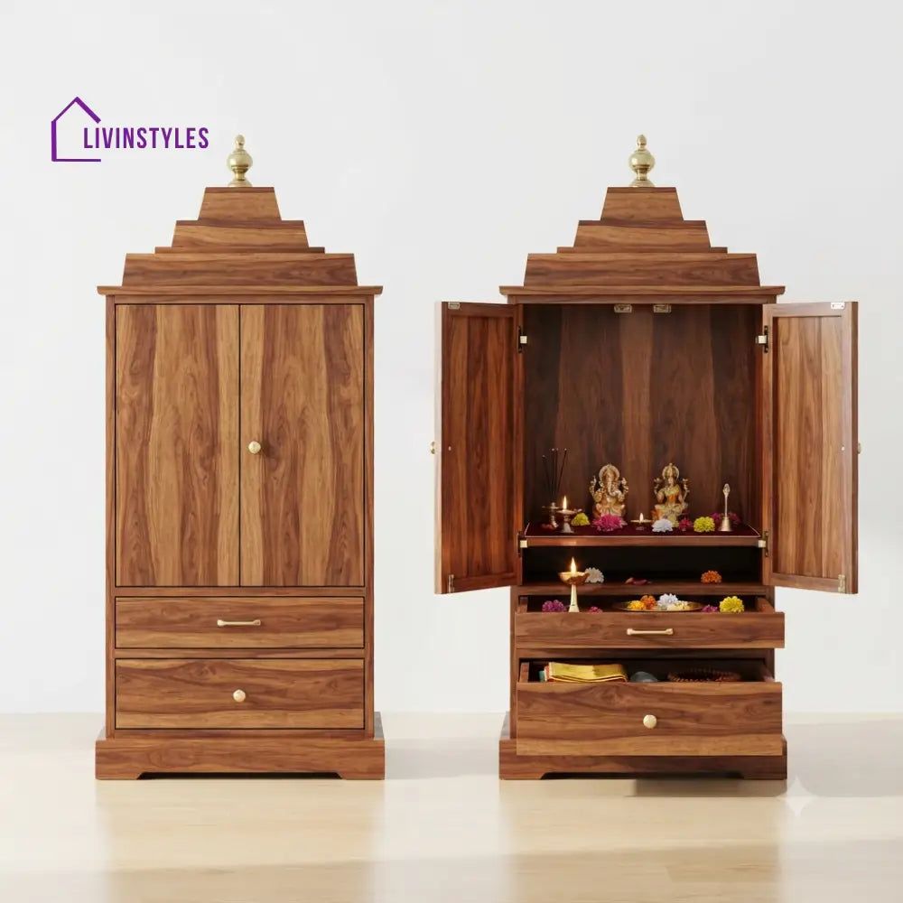 Aarya Premium Solid Wood Home Temple | Pooja Mandir for Home