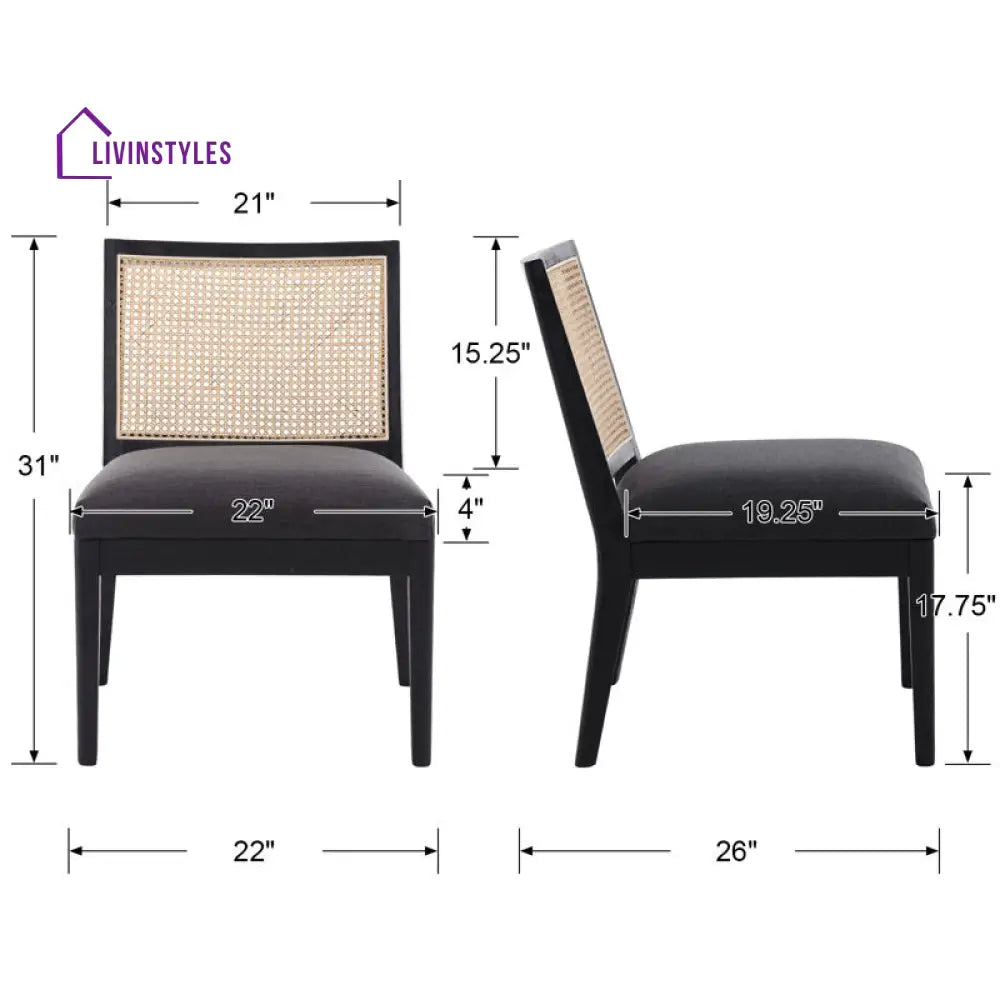 Aashi Solid Wood and Fabric Arm Chair | Living Room Chair | Lounge Chair