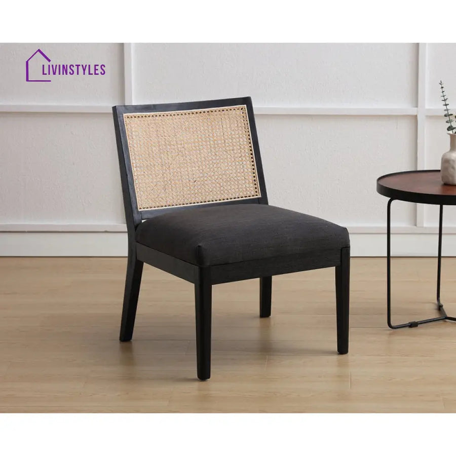 Aashi Solid Wood and Fabric Arm Chair | Living Room Chair | Lounge Chair