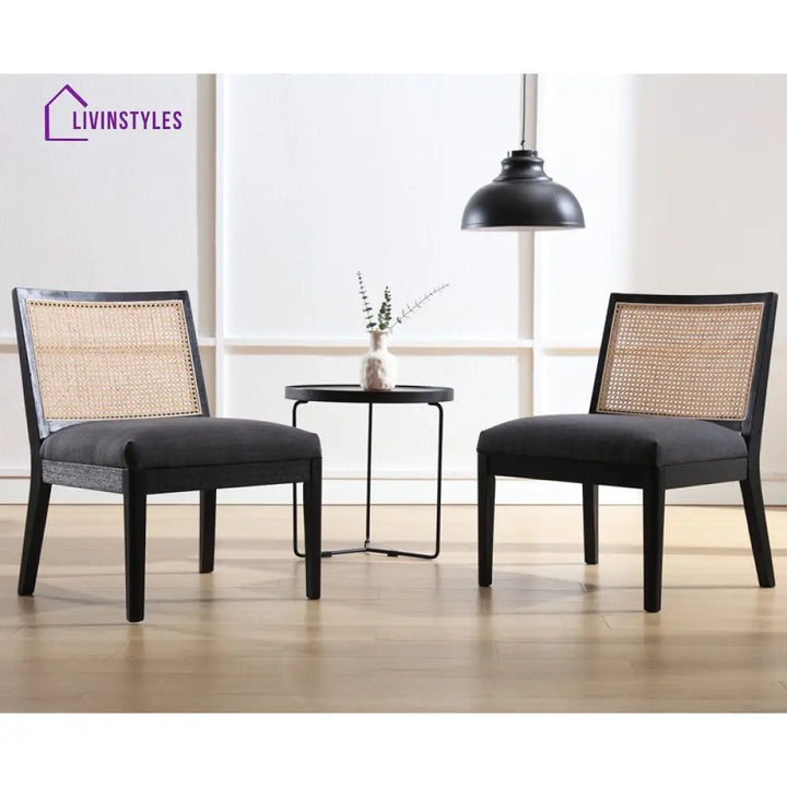 Aashi Solid Wood and Fabric Arm Chair | Living Room Chair | Lounge Chair