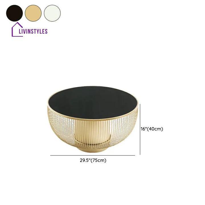 Aashita Stainless Steel Frame Coffee Table for Living Room with Glass Top