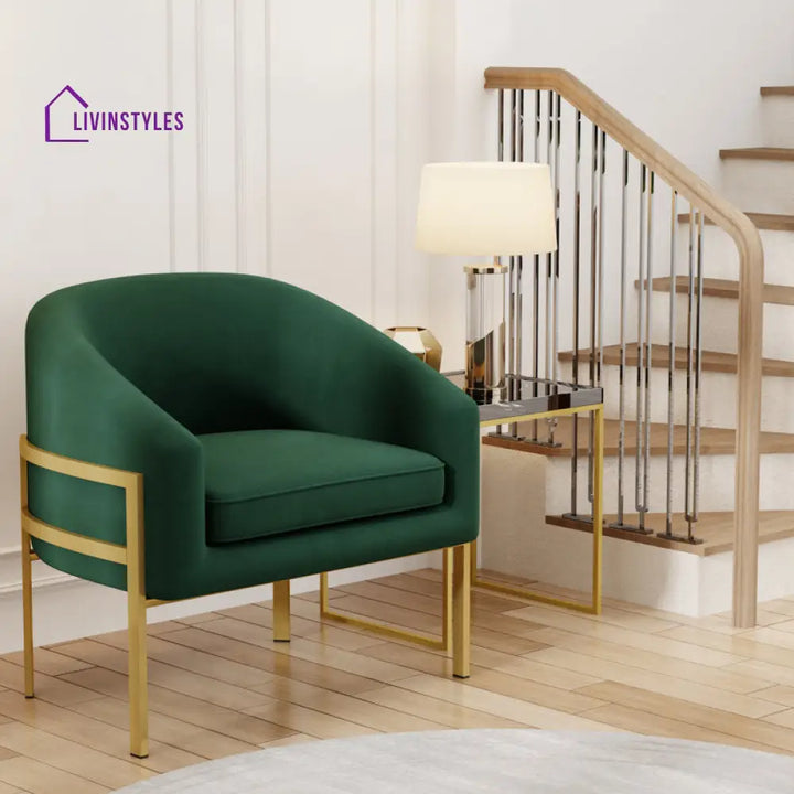 Aashna Metal and Fabric Arm Chair | Living Room Chair | Lounge Chair