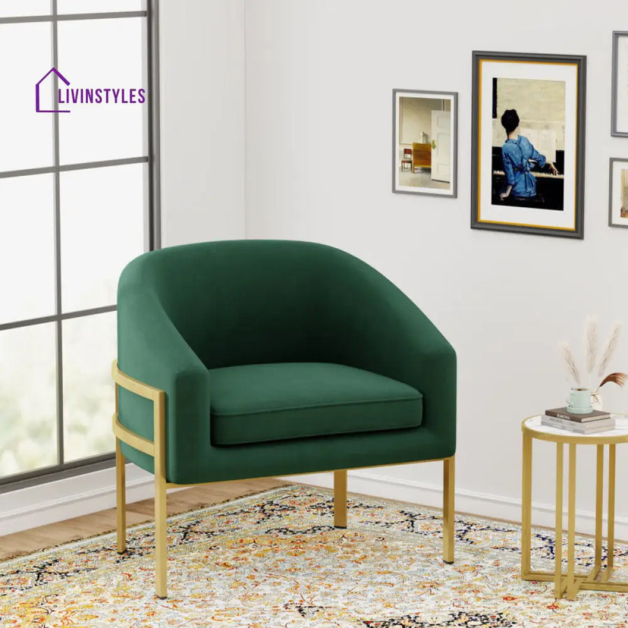 Aashna Metal and Fabric Arm Chair | Living Room Chair | Lounge Chair