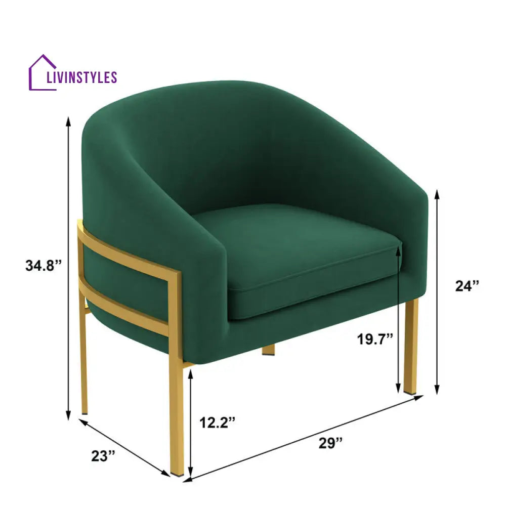 Aashna Metal and Fabric Arm Chair | Living Room Chair | Lounge Chair
