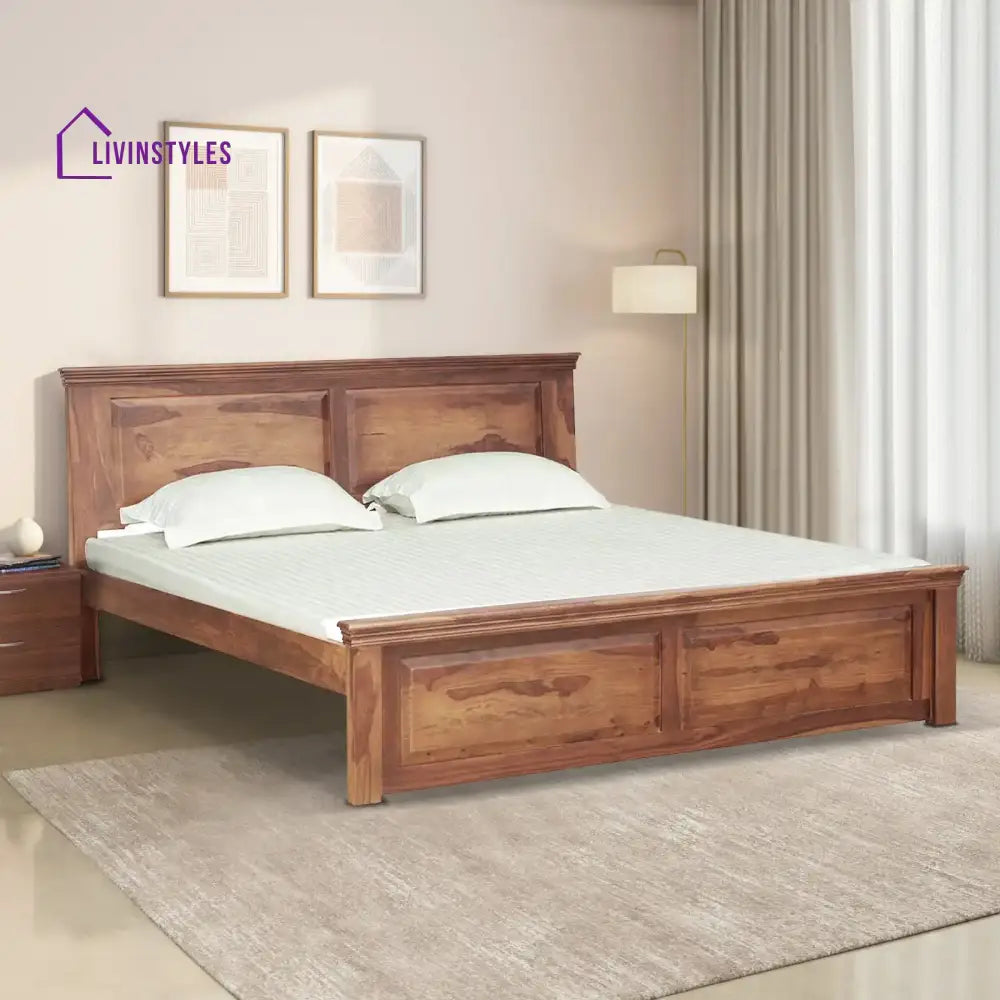 Kanishka Modern Solid Wood Beds Queen / Natural Bed without storage