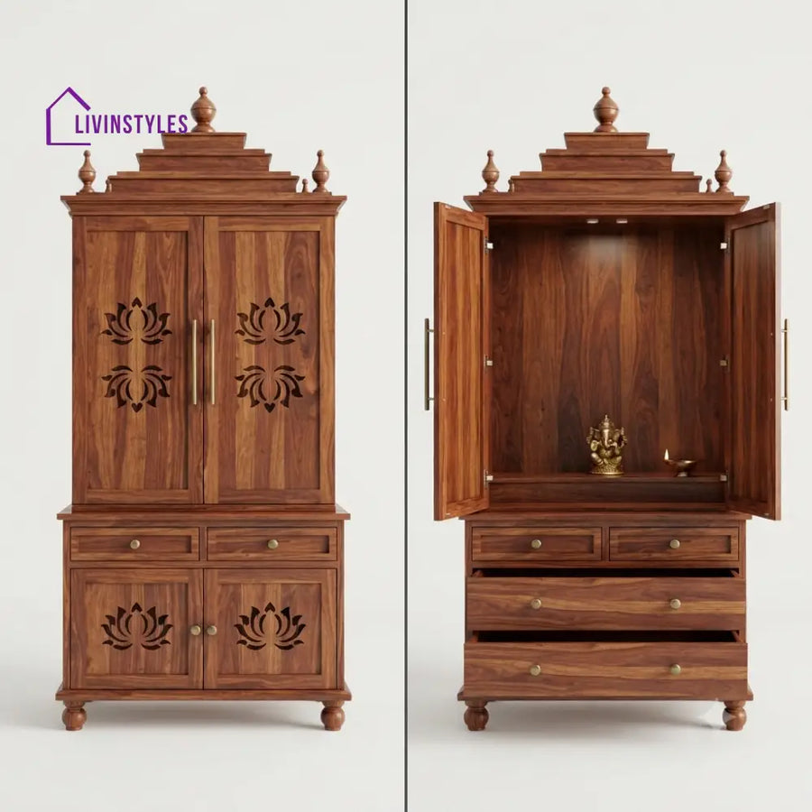 Aastha Premium Solid Wood Home Temple | Pooja Mandir for Home
