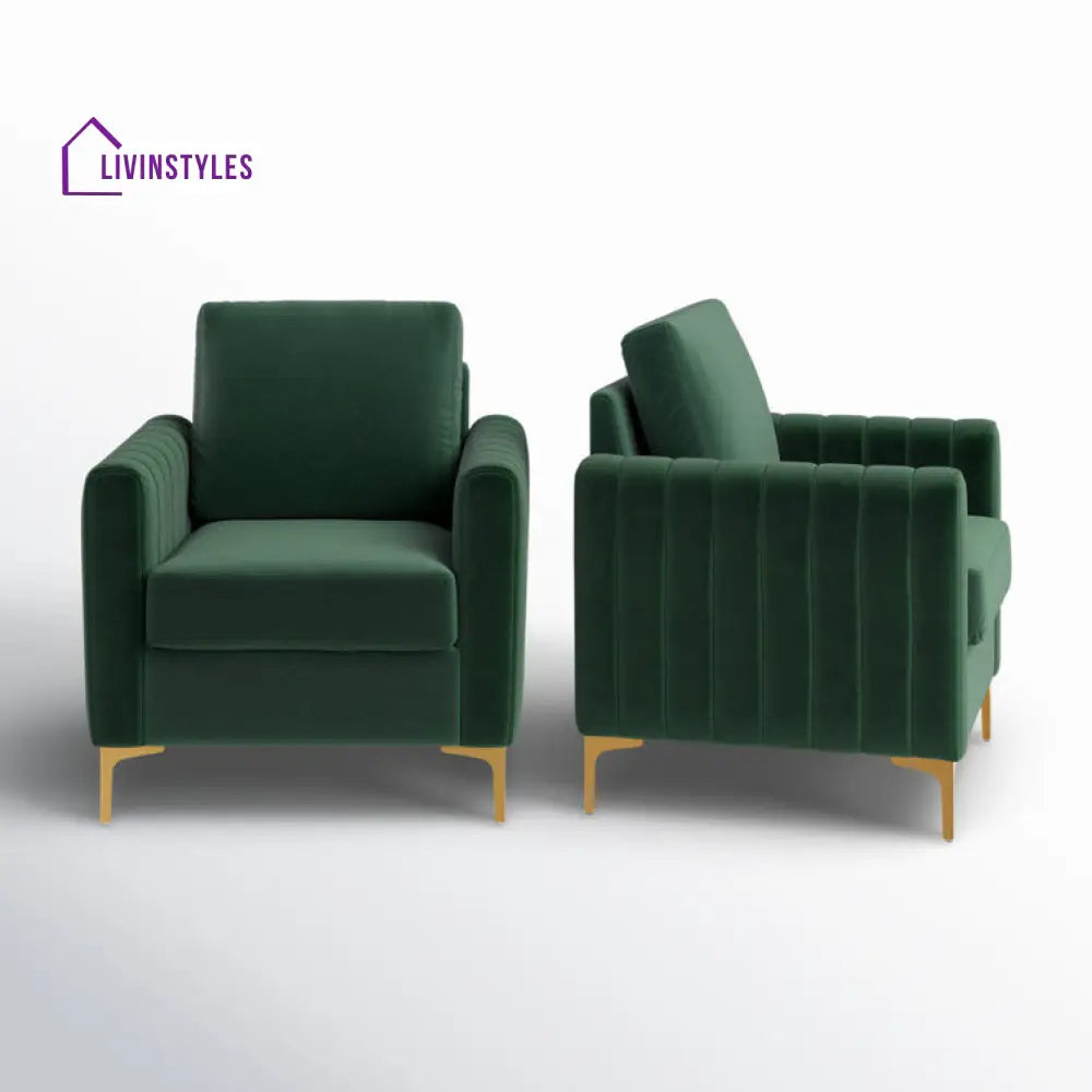 Aavika Solid Wood and Fabric Arm Chair | Living Room Chair | Lounge Chair