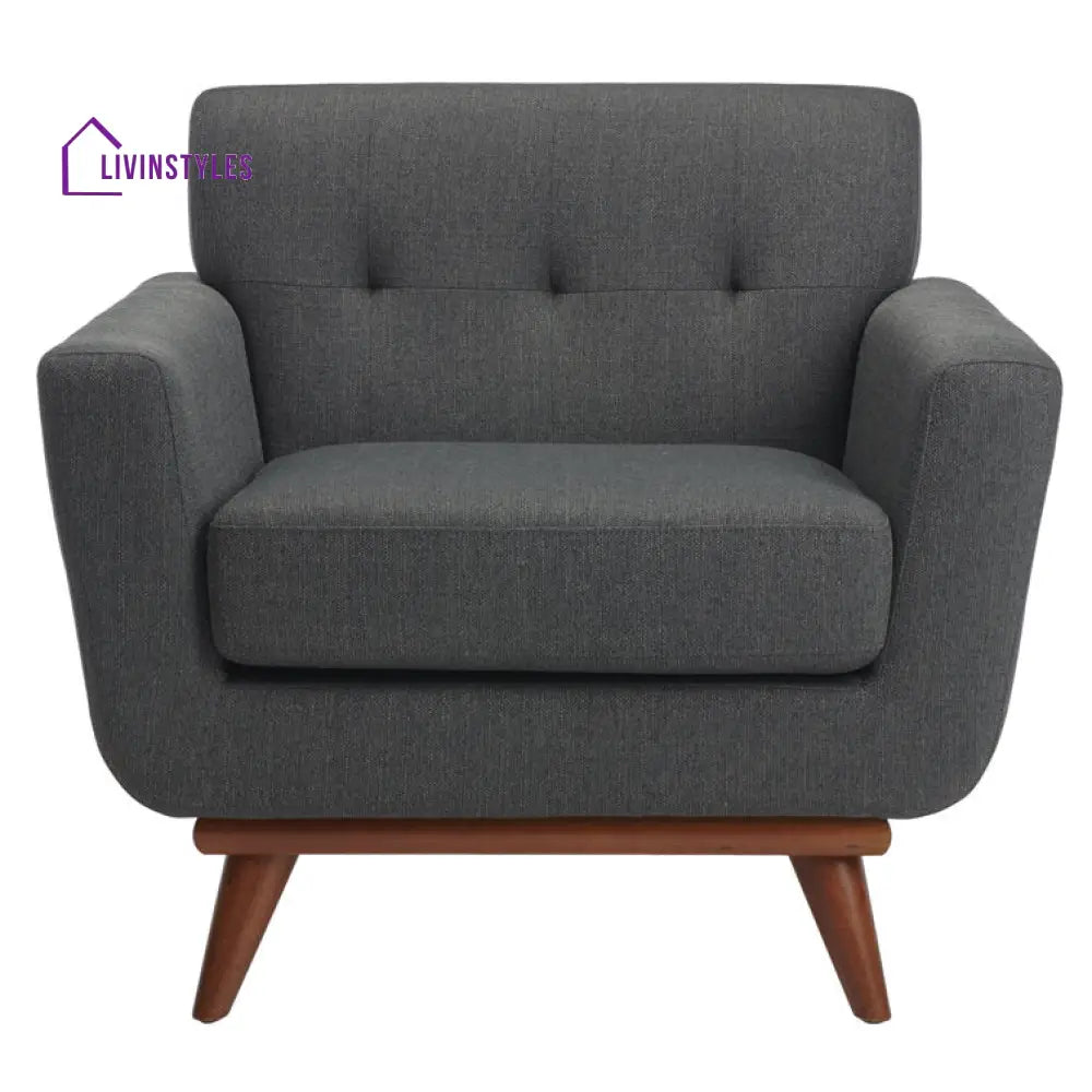 Aavya Solid Wood Frame and Fabric Arm Chair | Living Room Chair | Lounge Chair
