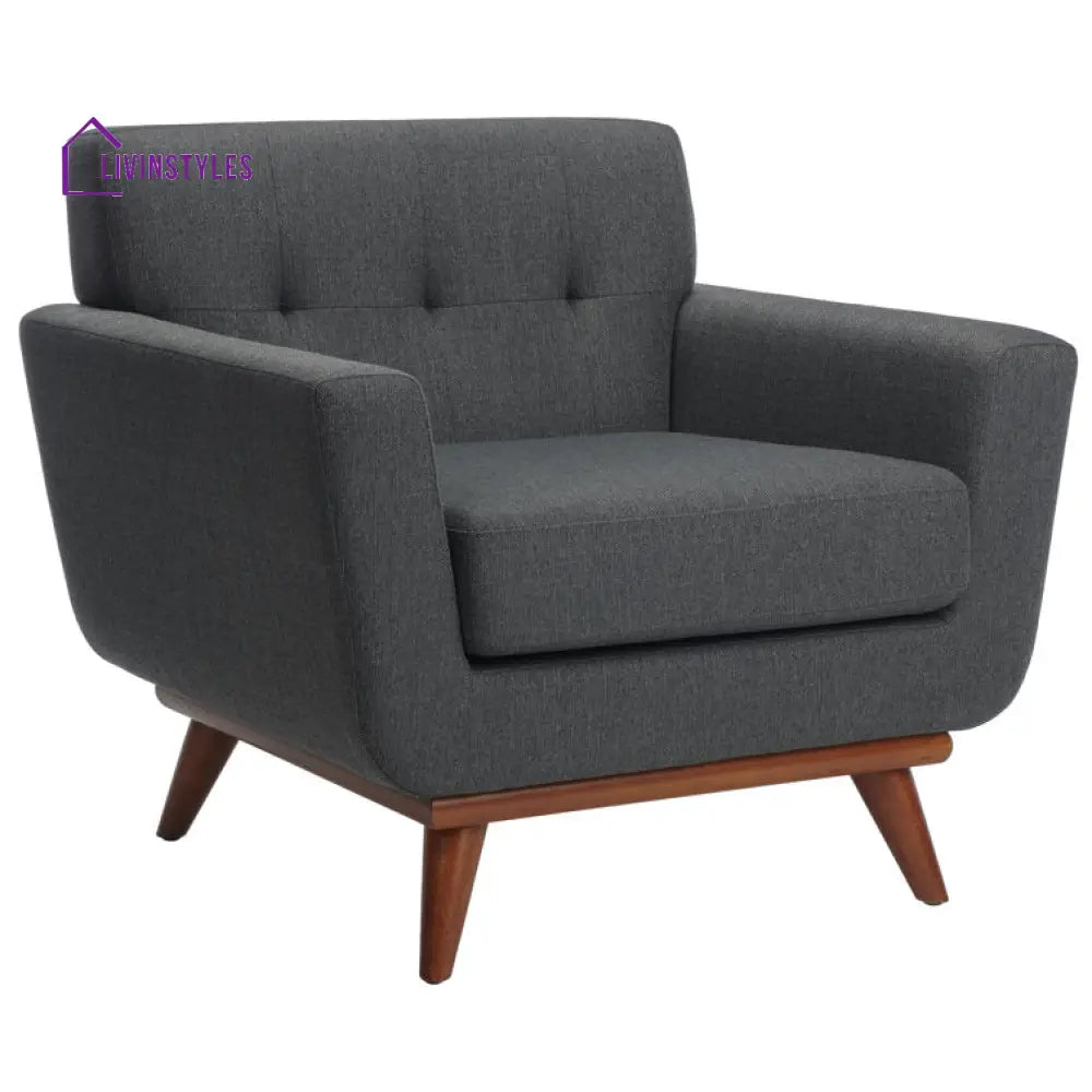 Aavya Solid Wood Frame and Fabric Arm Chair | Living Room Chair | Lounge Chair