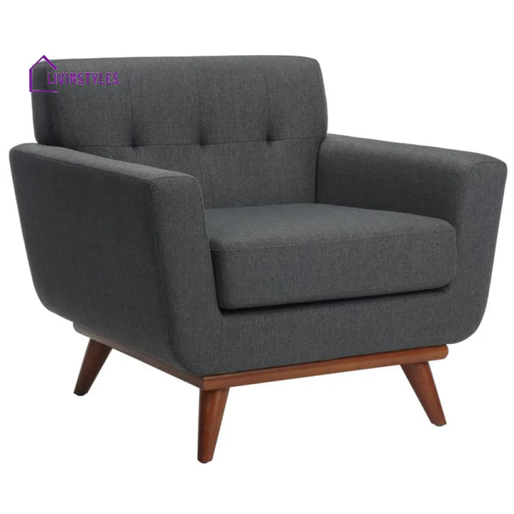 Aavya Solid Wood Frame and Fabric Arm Chair | Living Room Chair | Lounge Chair