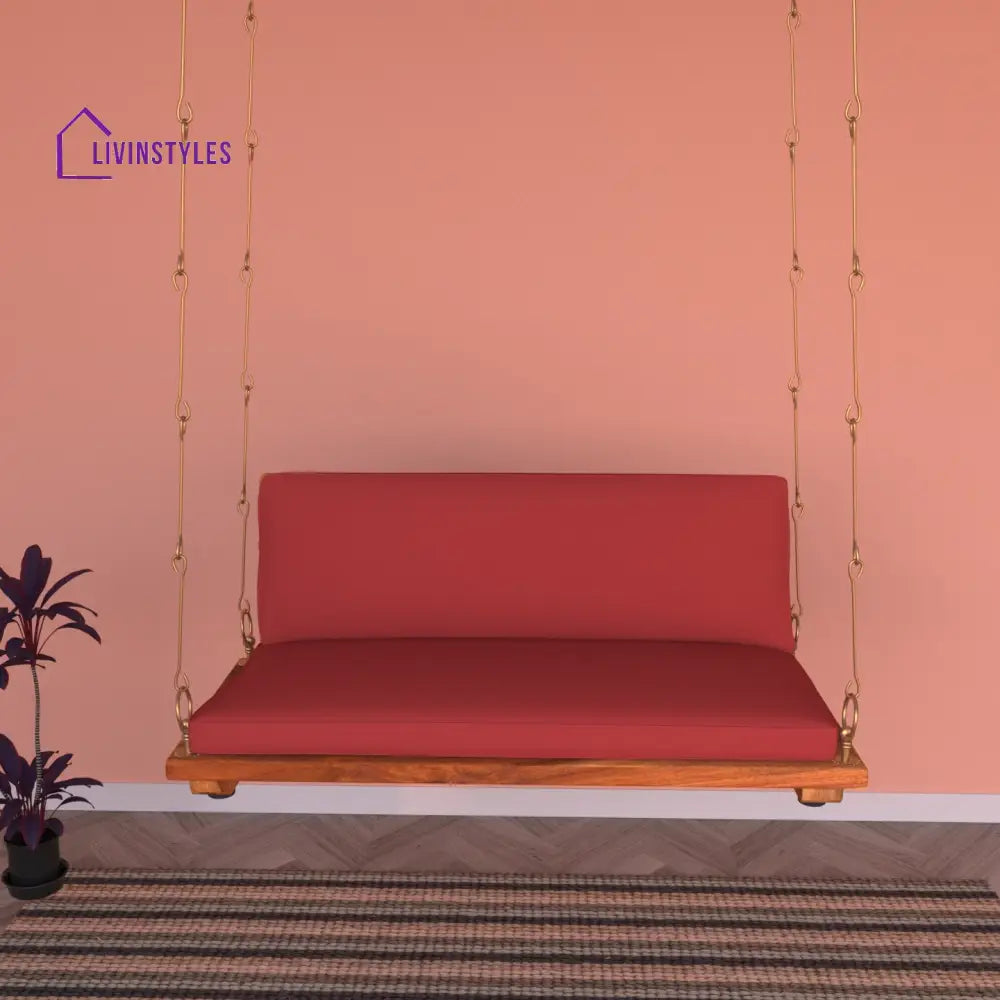 Aayra Vintage Soft Touch Upholstery Wooden Swing for Home Swing