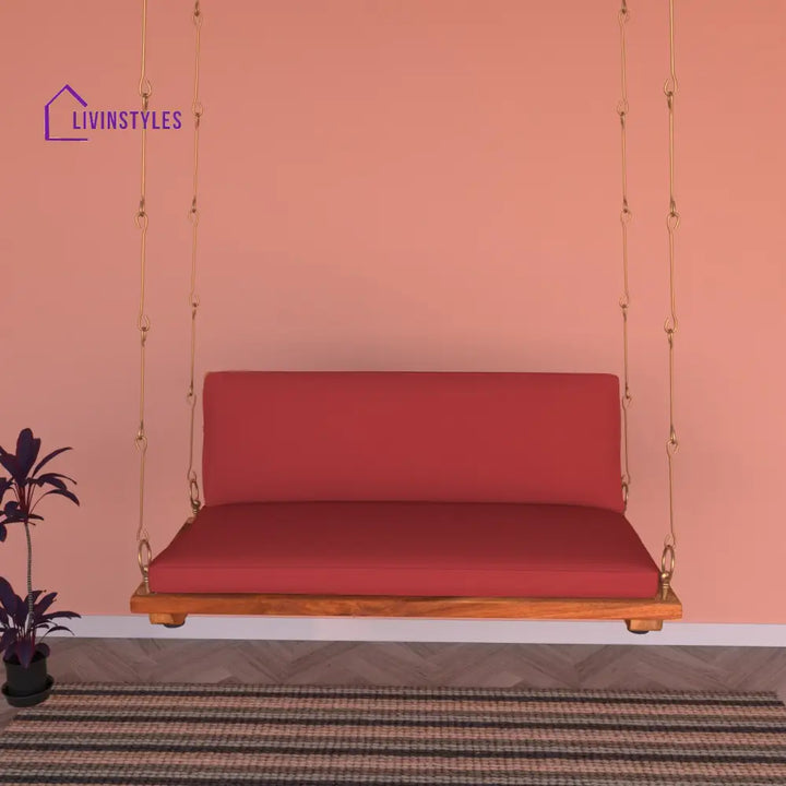 Aayra Vintage Soft Touch Upholstery Wooden Swing for Home Swing