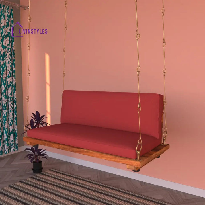 Aayra Vintage Soft Touch Upholstery Wooden Swing for Home Swing