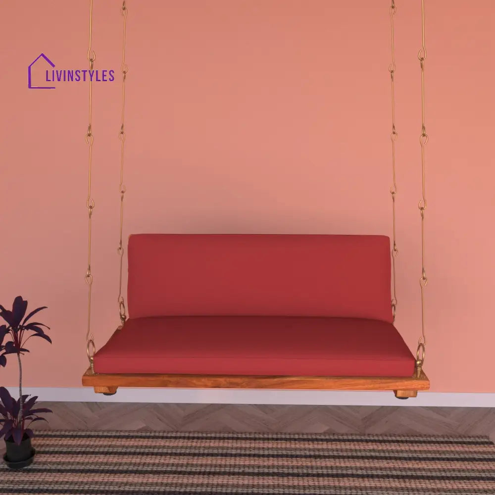 Aayra Vintage Soft Touch Upholstery Wooden Swing for Home Swing