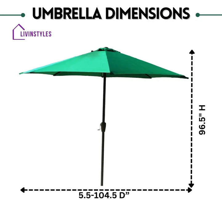 Abena 9ft Green Color Outdoor Patio Umbrella with Centre Pole Patio Umbrella