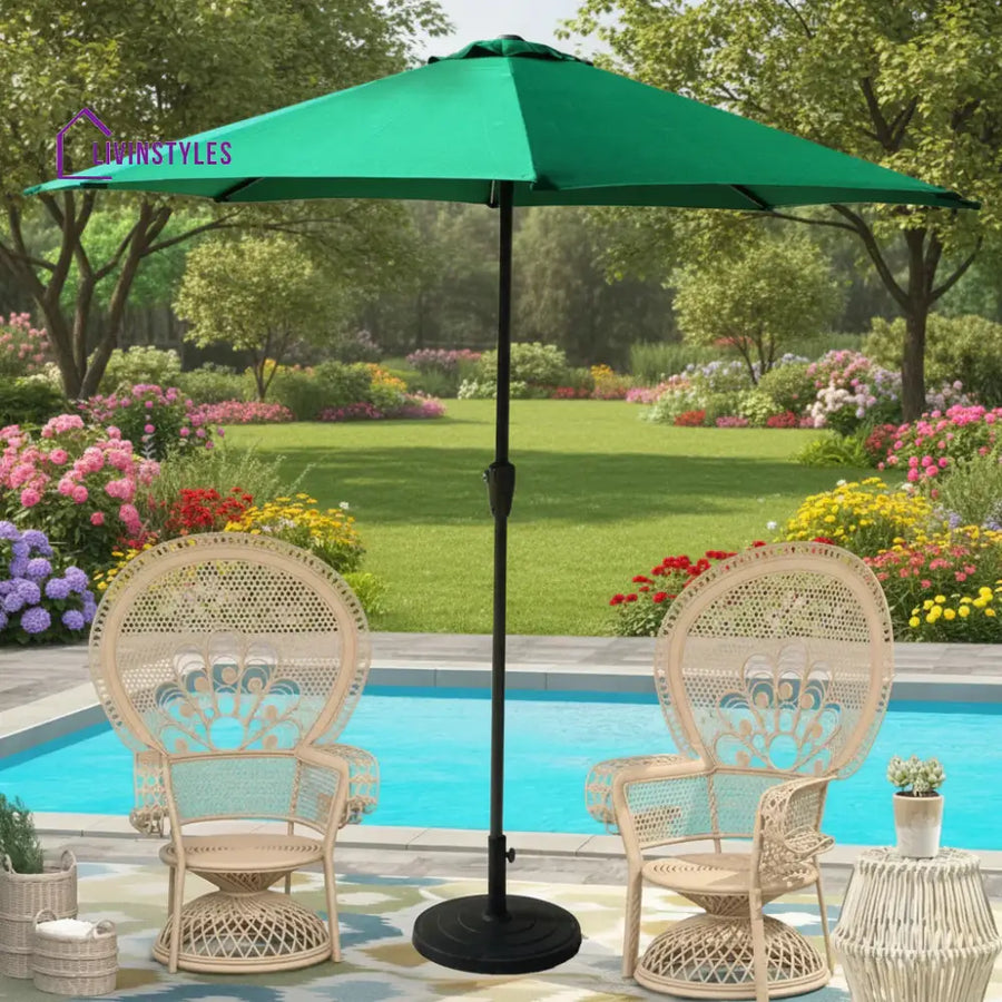 Abena 9ft Green Color Outdoor Patio Umbrella with Centre Pole – LivIn Styles