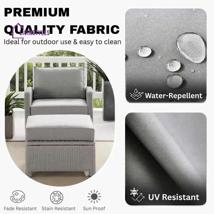Abeni 7 Piece Outdoor Wicker Conversation Furniture Set - Sofa Set
