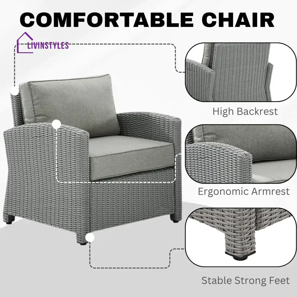 Abeni 7 Piece Outdoor Wicker Conversation Furniture Set - Sofa Set