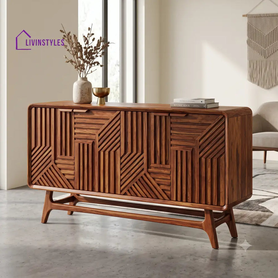 Abinaya Premium Wooden Sideboard and Cabinet for Living Room