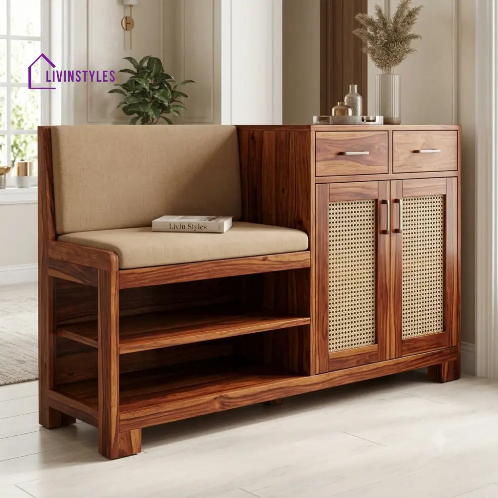 Abinaya Sheesham Wood Shoe Rack | Wooden Shoe Cabinet