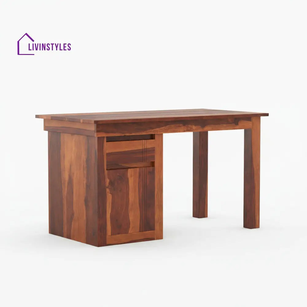 Abril sheesham wood study with drawer and storage