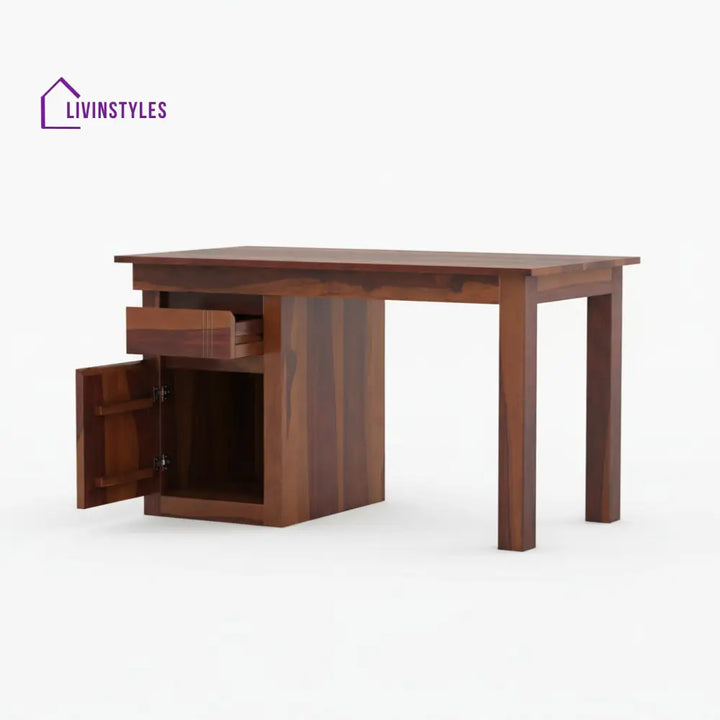 Abril sheesham wood study with drawer and storage