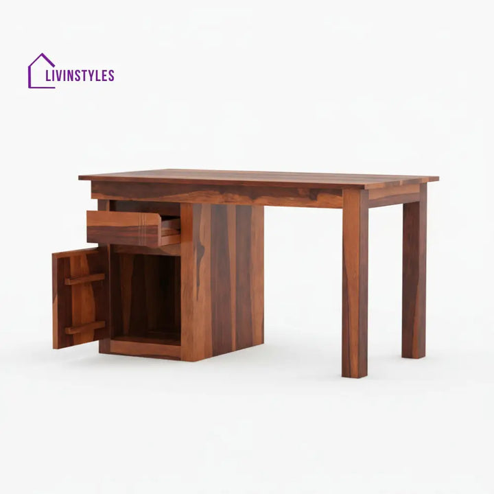 Abril sheesham wood study with drawer and storage
