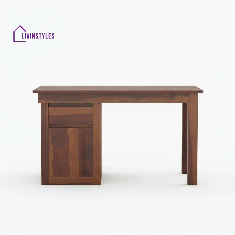 Abril sheesham wood study with drawer and storage Walnut