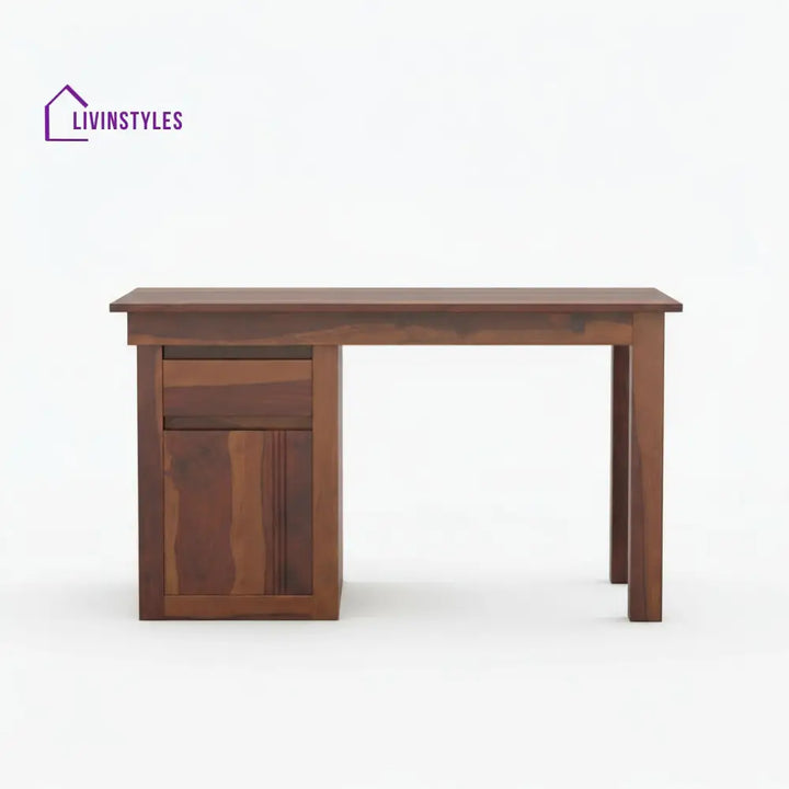 Abril sheesham wood study with drawer and storage Walnut