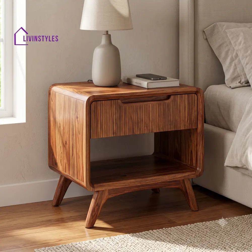 Achieng Premium Wooden Bedside Table | Side Table for Bedroom
