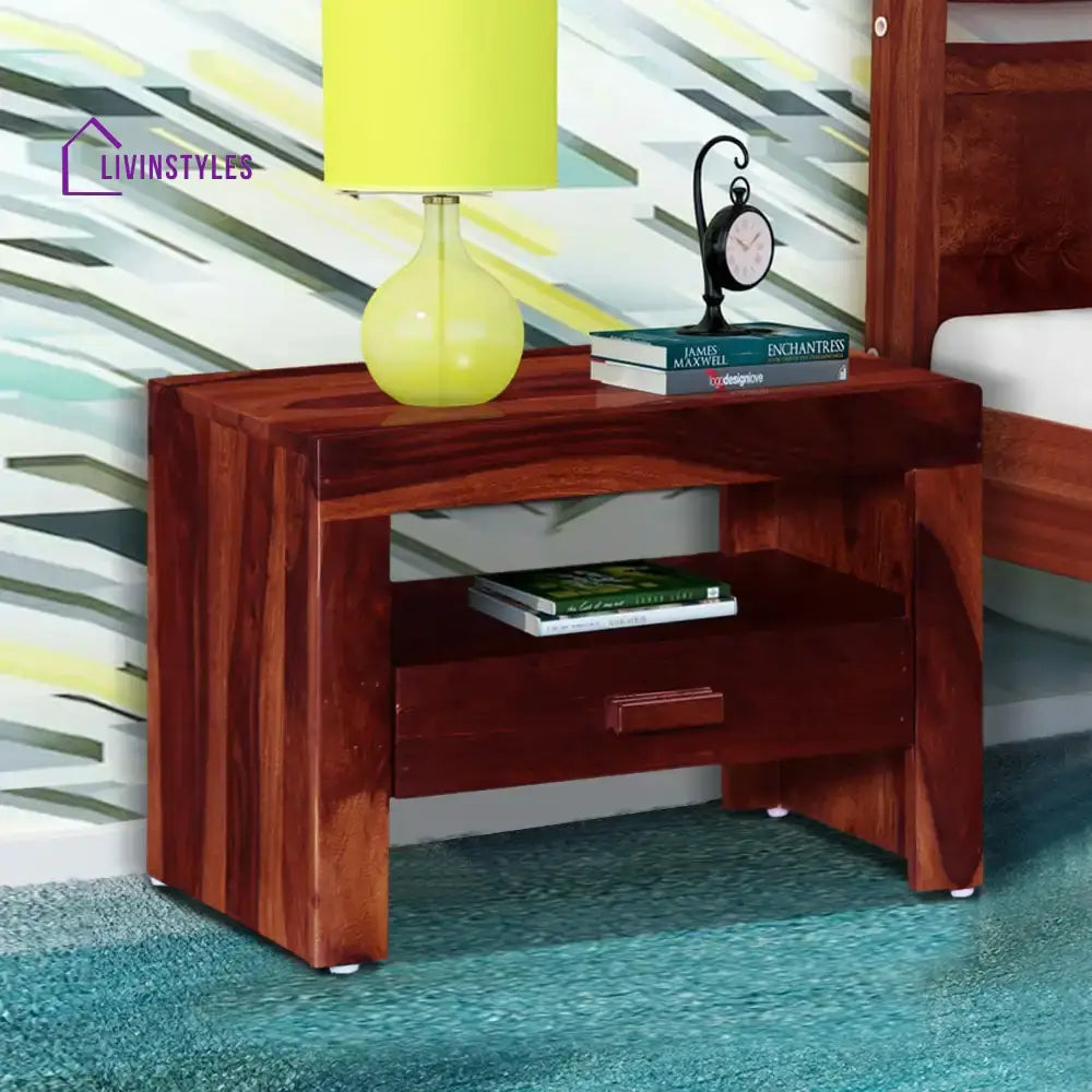 Acro Solid Wood Bedside Tables Honey Bedroom Furniture Sets