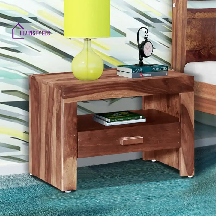 Acro Solid Wood Bedside Tables Natural Bedroom Furniture Sets