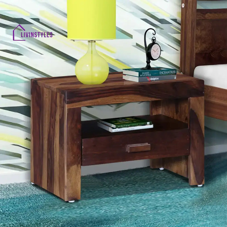 Acro Solid Wood Bedside Tables Teak Bedroom Furniture Sets