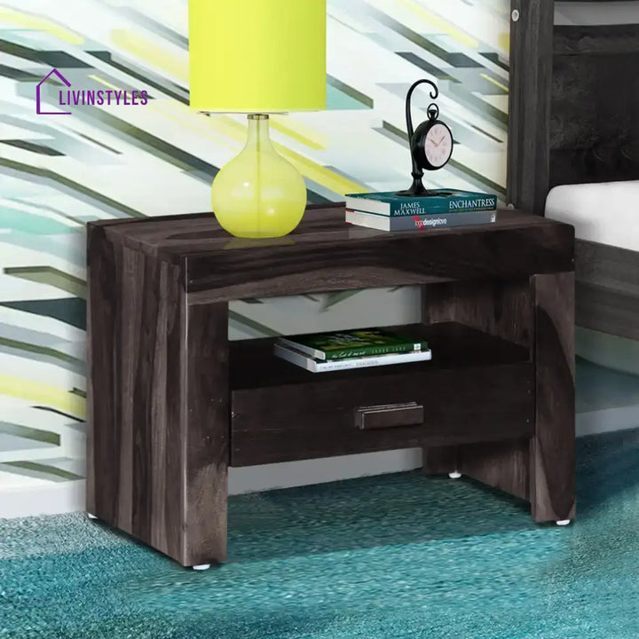Acro Solid Wood Bedside Tables Walnut Bedroom Furniture Sets