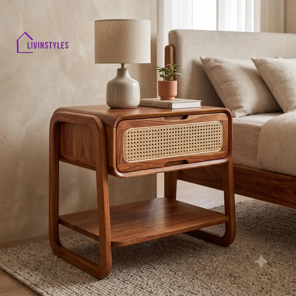 Adaku Premium Wooden Bedside Table | Side Table for Bedroom