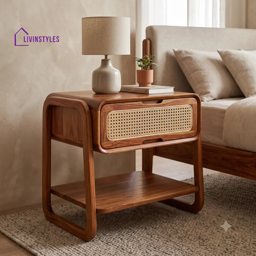 Adaku Premium Wooden Bedside Table | Side Table for Bedroom