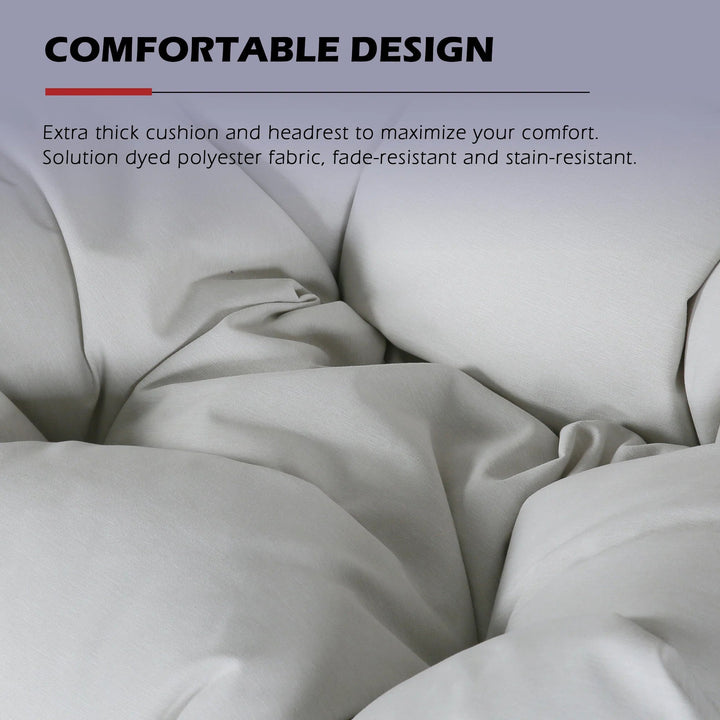 Benley Single Seater Hanging Swing Without Stand For Balcony , Garden Swing (White)