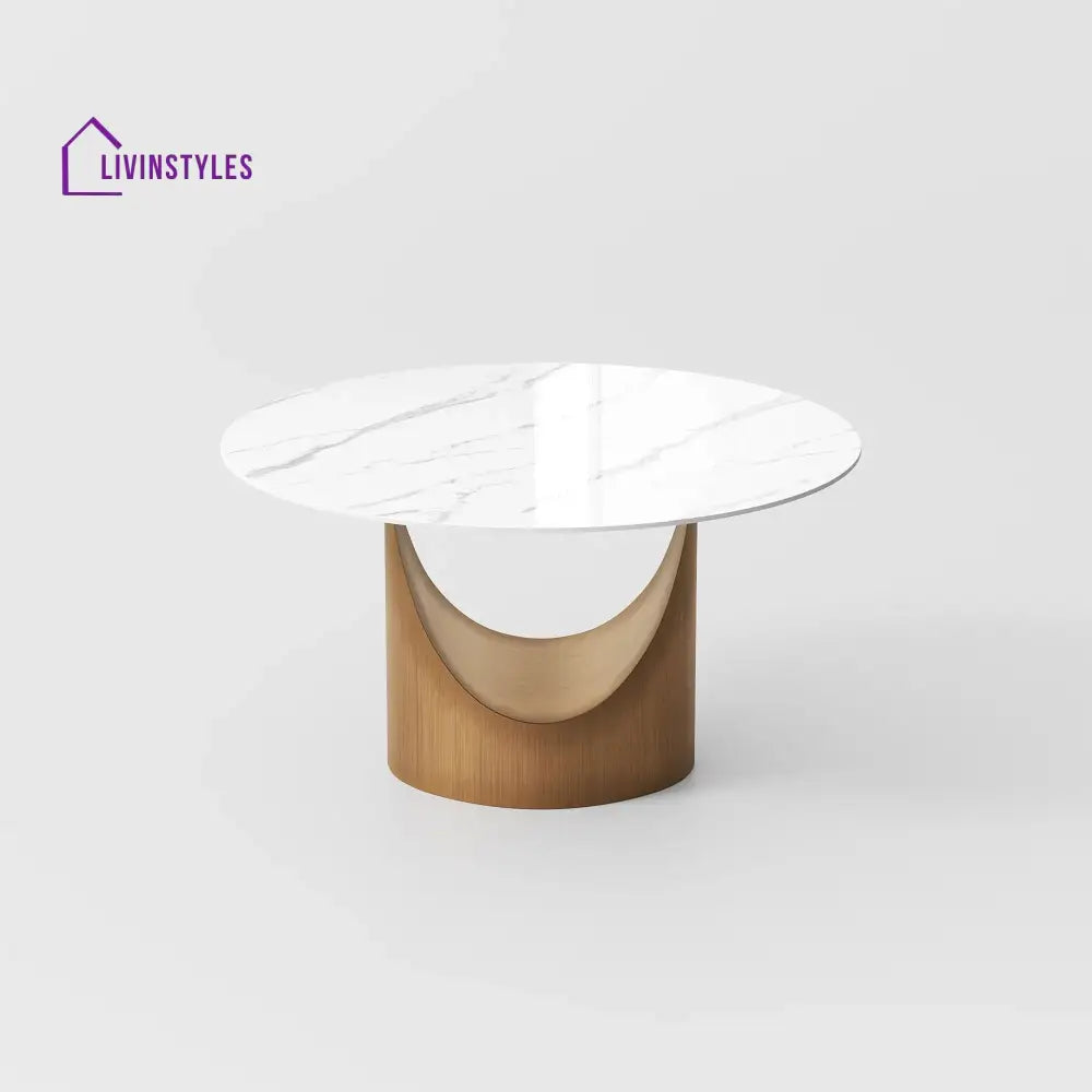 Addison Stainless Steel Dining Table Set with Marble Top | 4 Seater Dining Table Set