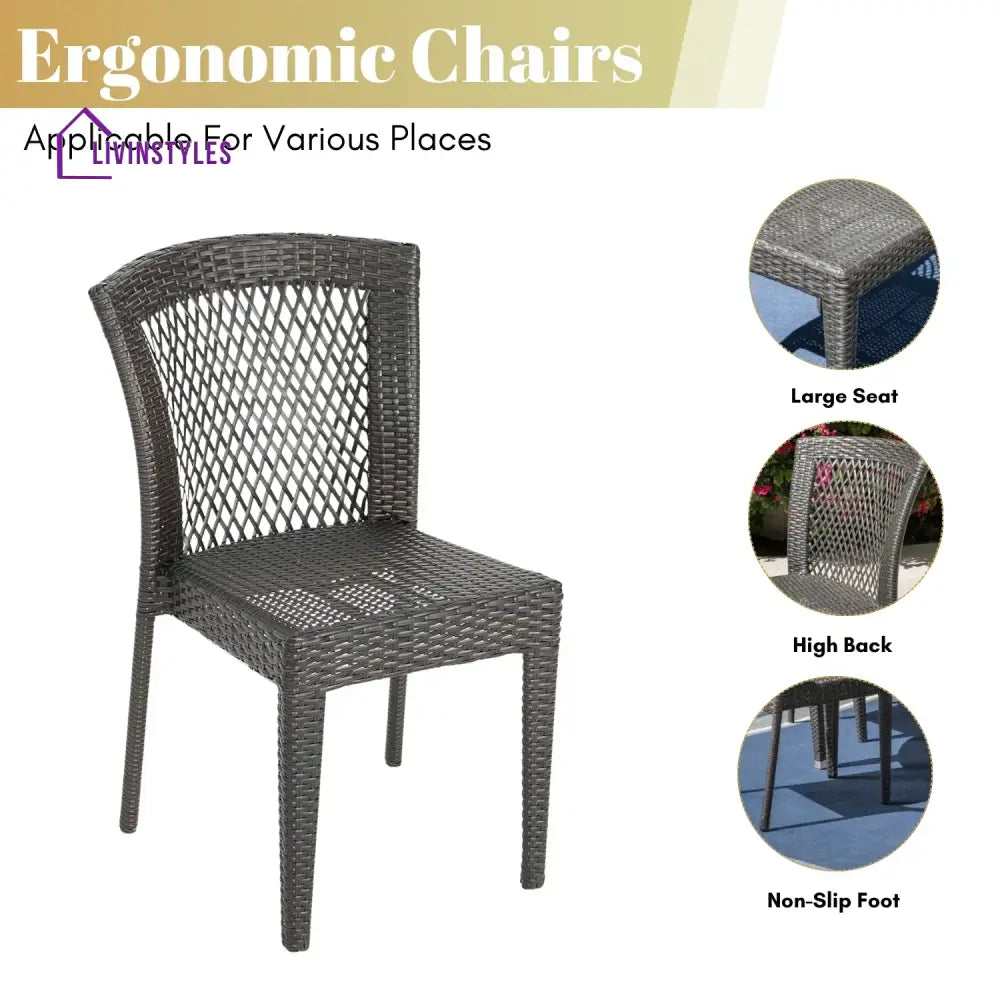 Adeela Outdoor All-Weather Resistant Rattan Wicker 5-Piece Dining Set - Dining Set