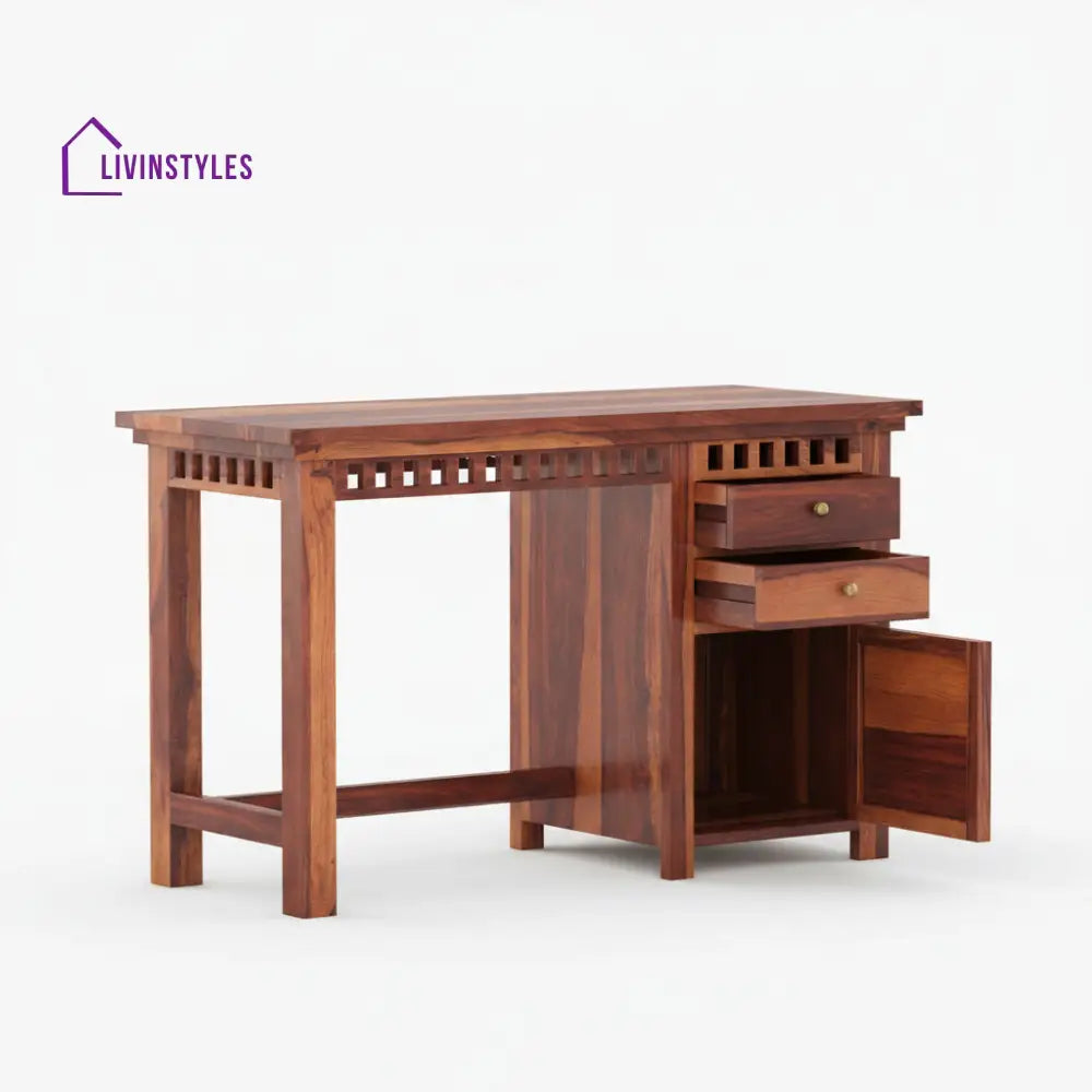 Adela Sheesham Wood study with drawer and storage