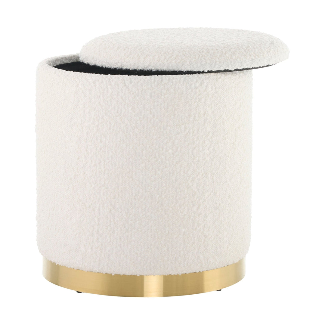 Gaspar Gold Base Boucle Storage Stool Stools