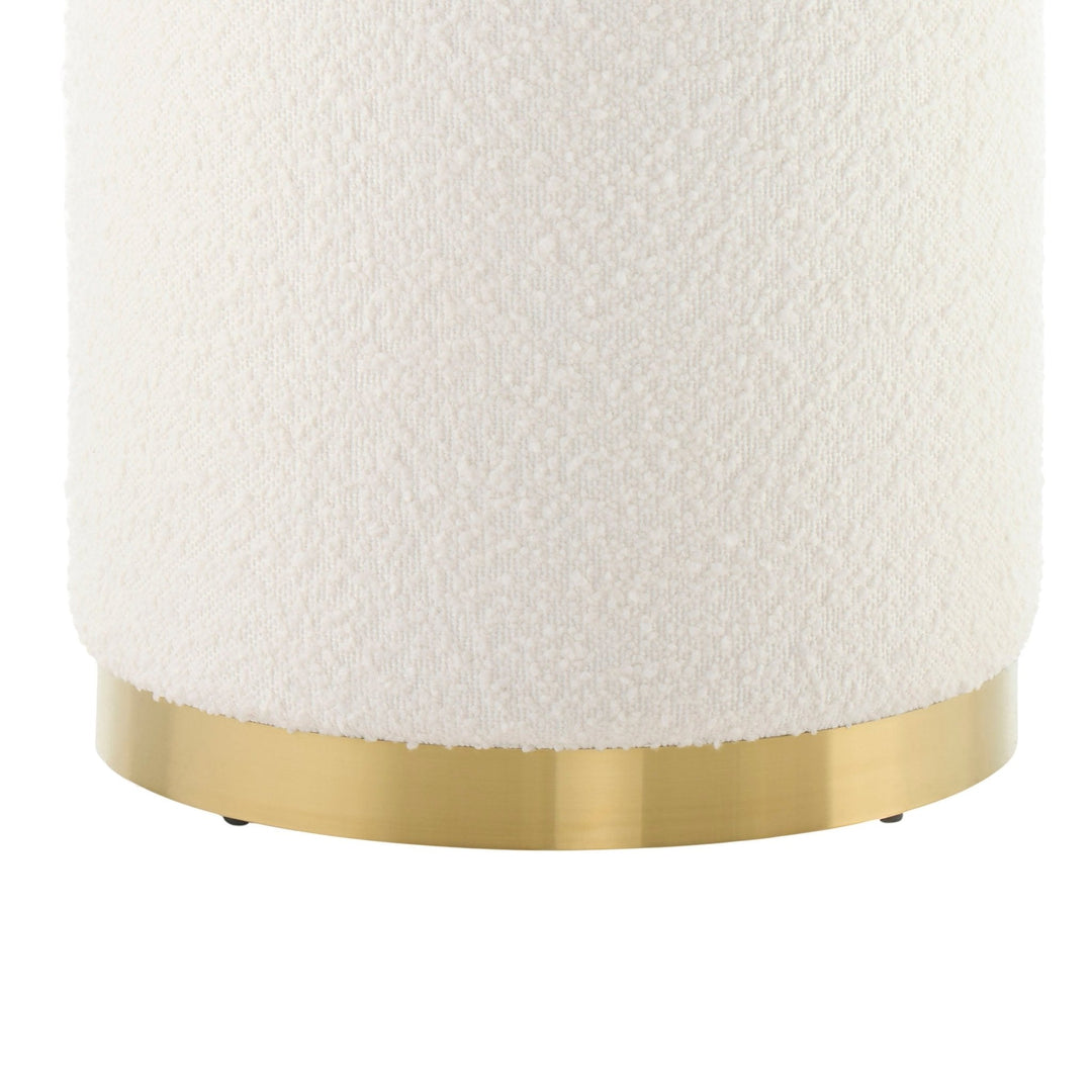 Gaspar Gold Base Boucle Storage Stool Stools