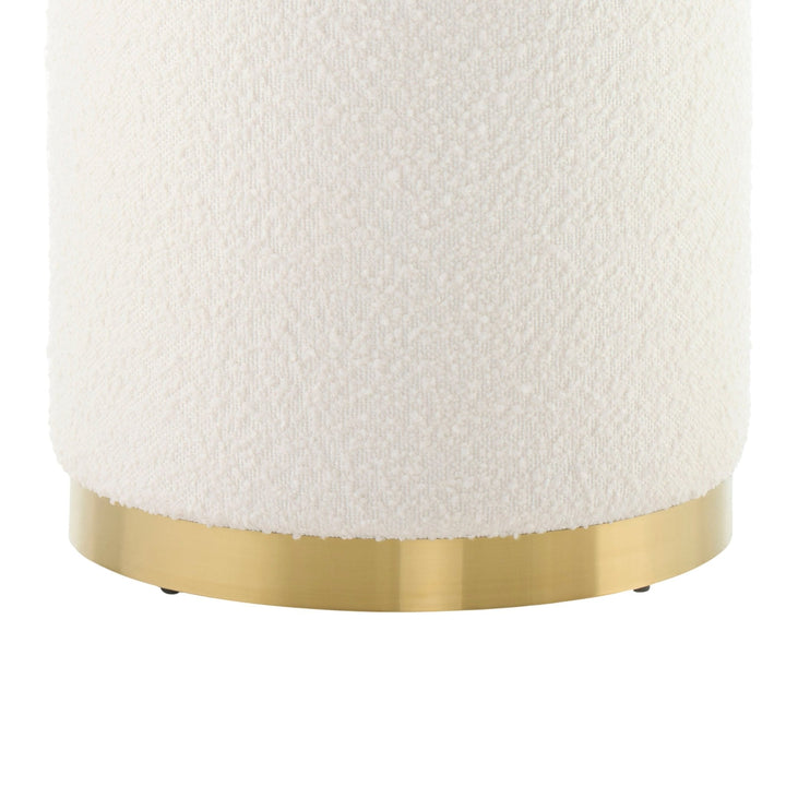 Gaspar Gold Base Boucle Storage Stool Stools