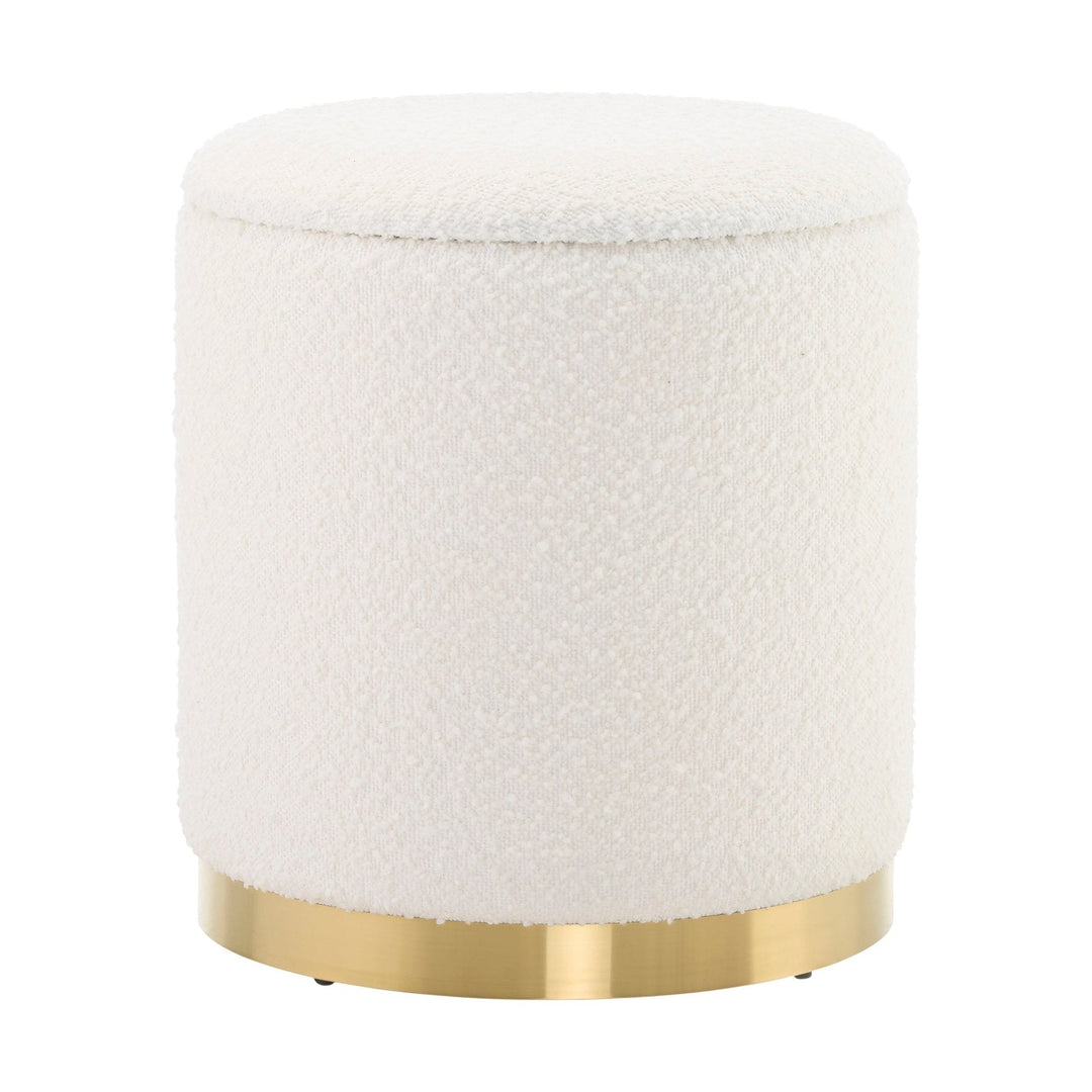Gaspar Gold Base Boucle Storage Stool Stools