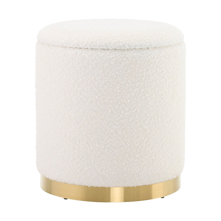Gaspar Gold Base Boucle Storage Stool Stools