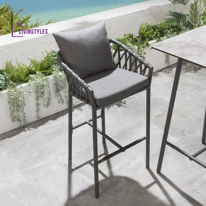 Adelina Outdoor Patio Bar Chair 2 Chairs For Balcony Braided & Rope - Bar Sets
