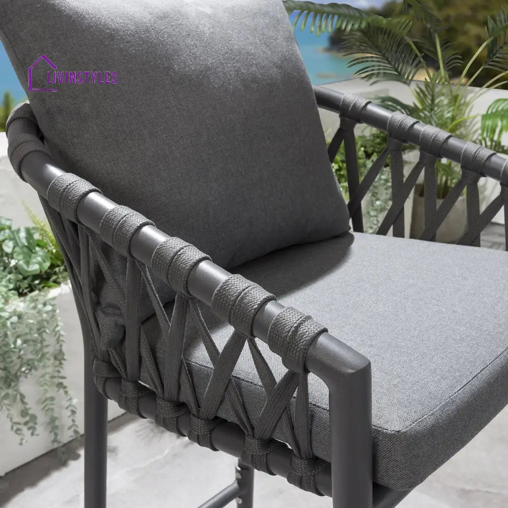 Adelina Outdoor Patio Bar Chair 2 Chairs For Balcony Braided & Rope - Bar Sets
